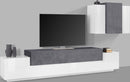 Parete Attrezzata Soggiorno Porta TV 240x45x51,6 cm con Pensile Coro Bianco Lucido e Ardesia