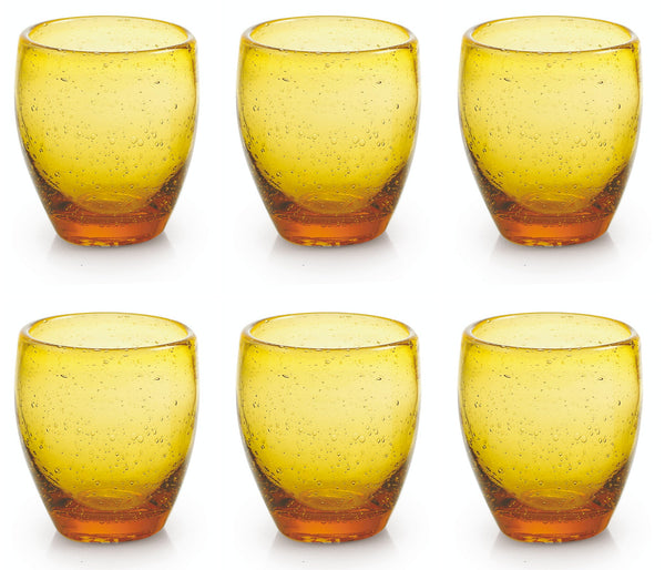 online Set 6 Gläser Ø7,3x10 cm aus mundgeblasenem Glas Villa d'Este Home Tivoli Acapulco Gelb