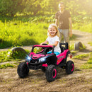Macchina Elettrica per Bambini UTV 12V con Cintura Telecomando Sospensioni USB 3-7 km/h Rosa      