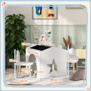 Set Tavolo Lavagna Inclinato con 2 Sedie Bianco    