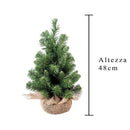 Set 2 Mini Albero di Natale Artificiale H48 cm Abete con Sacco 45 Tips Verde