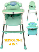 Seggiolone per Bambini 4 in 1 Pappa e Gioco Blu