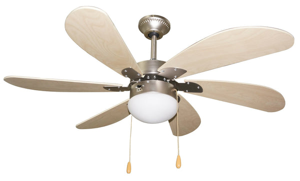 sconto Vannini Margherita Deckenventilator 6 Flügel und Lampe Ø107cm 3 Geschwindigkeiten