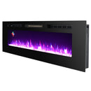 Camino Elettrico da Incasso 46,5x127x12,1 cm Effetto Fiamma 1500W Hermes Nero