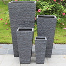 Set di 4 vasi Giglio in Fibra di argilla Grigio