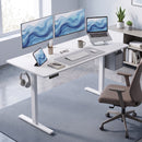 Scrivania Regolabile in Altezza Elettrica 140x60x72-118 cm con Funzione Memoria in Legno e Acciaio Bianco      