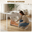Tavolo da Pranzo Pieghevole 160x60x75 cm per 4 Persone con Ripiano in Legno Bianco      