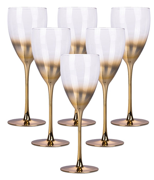 acquista Set mit 6 Très Chic Weingläsern aus Glas Villa d'Este Home Tivoli Gold