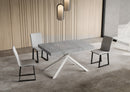 Tavolo Allungabile 120-204x80x74 cm Niket Cemento Gambe Bianche