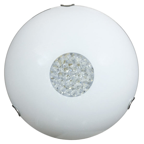 online Deckenleuchte 2xE27 Haken Chrom Glasplatte Siebdruck Weiß C/Strass E-Energy Diamond