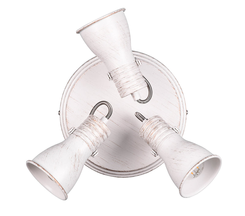 Plafoniera da Interno Attacco E14 in Metallo Bianco antico