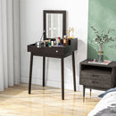 Tavolo da Trucco 2 in 1 60x50x85,5 cm con Specchio Ribaltabile e 2 Cassetti Nero   