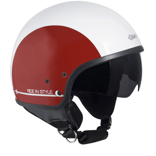Demi-Jet-Helm für Scooter Ska-P 1 NG Slim Bico White Metal Retractable Goggles acquista