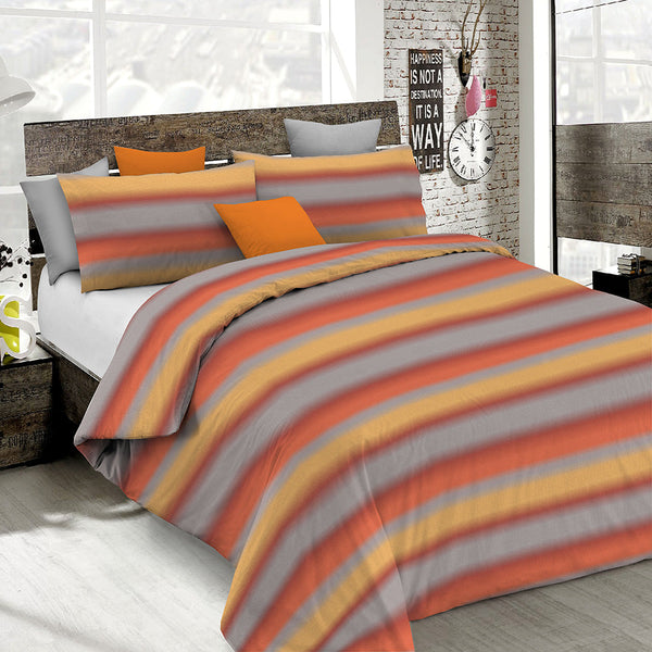 sconto Bettbezug mit Aufdruck auf der Tasche und doppelseitigen schattierten Kissenbezügen