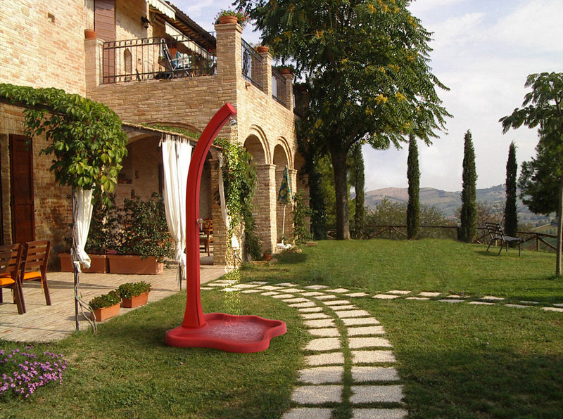 Piatto Doccia da Esterno Giardino in Polietilene HD Arkema Lake Arancio