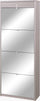 Schuhschrank 4 Türen mit Spiegel 1 Schublade 63x164x29 cm Ulme hell