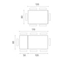 Tavolo Allungabile Frame 80x120-170x75 cm Top in Ceramica Marmo Grigio Opaco