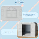 Casetta per Cani da Esterno 65x75,7x63 cm con Tetto Inclinato in PP Impermeabile Grigio  