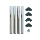 Kit 4 Gambe per Tavolo Regolabili Ø6x71/73 cm in Acciaio Emuca Nichel Satinato