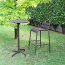 Sgabello Alto Vega 50x51x95 h cm in Acciaio Taupe