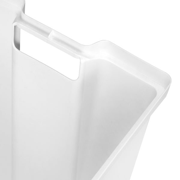 sconto Emuca Wäschekorb aus weißem Kunststoff, Technoplastik und Stahl