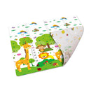 Tappeto Morbido per Bambini 200x150x1 cm Pieghevole Animali fronte/retro 