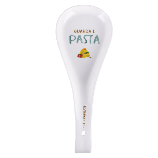 prezzo Poggiamestolo Pasta 26,5x10x3 cm in New Bone China VdE Tivoli 1996 Le Travisate Bianco