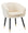 Sessel Paris 62x58x78 cm aus Sponge Wood Metal und cremefarbenem und goldfarbenem Polyester
