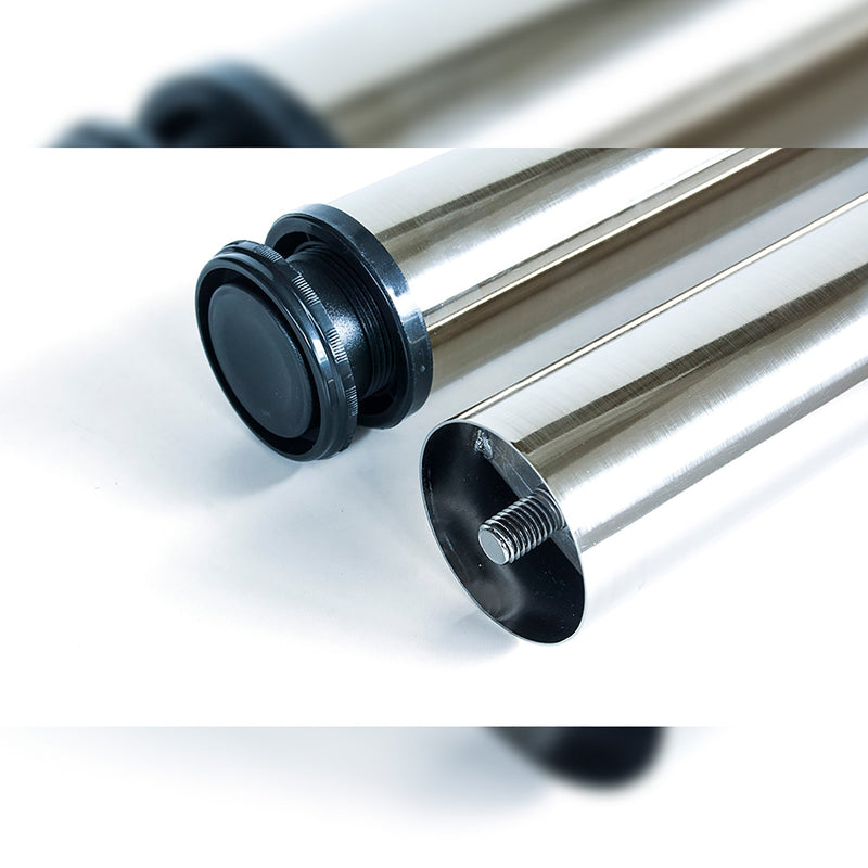 Gambe per Tavolo Ø80 mm di Acciaio Nichel Satinato Acciaio Emuca