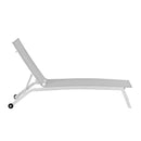 Lettino Prendisole da Giardino 194x63xH31 cm con ruote Oasi bianco