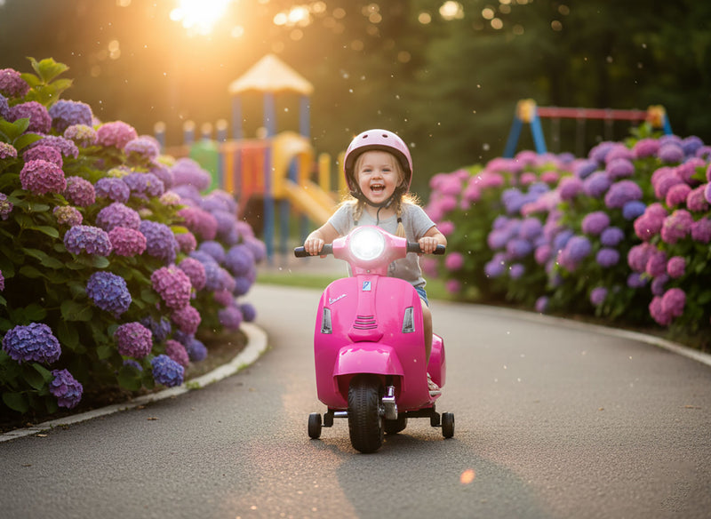 Scooter Elettrico per Bambini Licenza Ufficiale Piaggio Vespa Small 7,2V 2,5Ah Rosa      