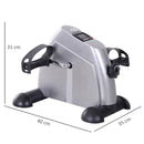 Mini Cyclette Portatile per Gambe e Braccia Pedaliera per Riabilitazione con Display LCD Argento      