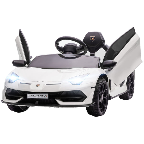Macchina Elettrica per Bambini 12V con Licenza Lamborghini Aventador SVJ Roadster Bianco sconto