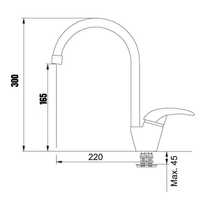 Rubinetto Cucina Miscelatore Monocomando Lavello Canna Tonda in Ottone Paini Mini Granito Island