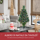 Albero di Natale Artificiale 60 cm 55 Rami con Fibra Ottica Verde 