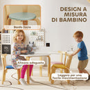 Set Tavolo e 4 Sedie per Bambini 3-8 Anni con Bordi Arrotondati in Legno Multicolore      