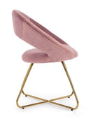 Set 2 Poltrone 58x69x81 cm in Poliestere Effetto Velluto Rosa