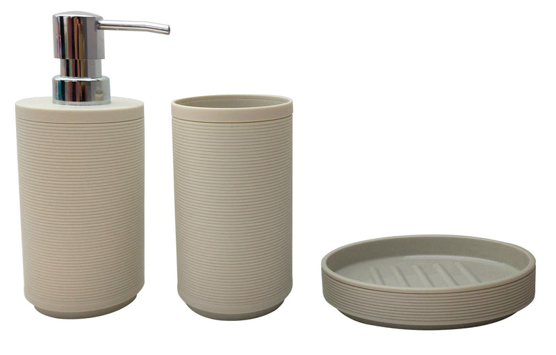 Set 3 Accessori da Bagno in Abs Crema