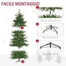 Albero di Natale Artificiale H210 cm 1914 Rami con Luci LED Verde