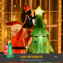 Babbo Natale Gonfiabile H184 cm con Albero e Pinguino
