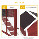 Conigliera da Esterno con Casetta e Spazio Recintato 122x62,6x92 cm in Legno Marrone e Bianco  