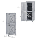 Armadio Porta Attrezzi da Esterno 60x 60x160 cm con 2 Armadietti con Blocco in Legno di Abete Grigio   
