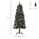 Albero di Natale Artificiale Innevato 150 cm 360 Rami con Bacche Verde
