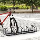 Rastrelliera Portabici 5 Posti in Acciaio 130x33x27 cm Nera 