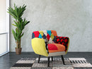 Poltrona Imperial New 71x63x78 cm in Legno Schiuma e Poliestere Multicolor