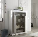 Mobile Buffet 2 Ante 110x42x144 cm in Legno TFT Lipari Bianco e Pino