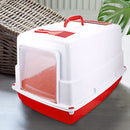 Toilette per gatti chiusa porta basculante carboni attivi 54x39x39cm Rosso