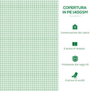 Serra Piccola 300x80x45 cm con 5 Finestrelle e Griglia Centrale in Acciaio PE e PP Verde  