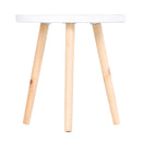Tavolino Basso Ø40x40,5 cm in Legno e MDF Bianco