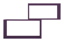 Set 2 Mensole Cubo da Parete Rettangolare in Fibra di Legno Bislugno  Viola Melanzana